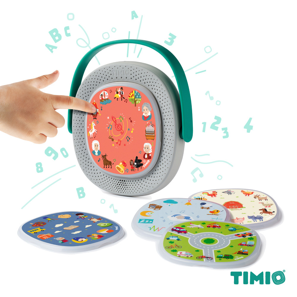 Timio 音育點讀學習機, 啟蒙套組｜內含 5 張遊戲盤 (國際版 8 國語言)