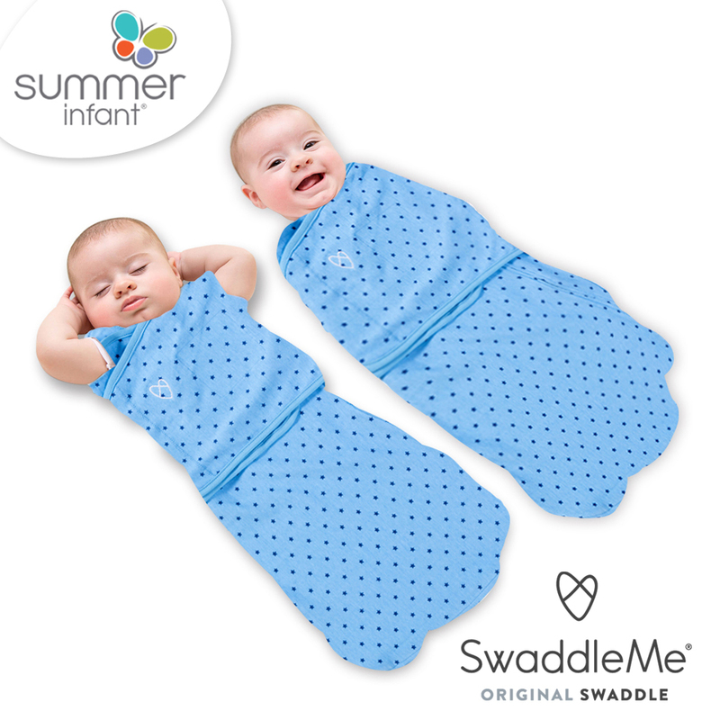 【☝️ 只剩1件｜盒損】2合1懶人育兒睡袋,美式藍星 3-6kg | SwaddleMe