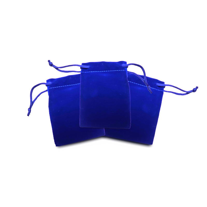 【🎁派對小禮物必備】10入-藍色絨布束口袋, 7.5x10 cm (10入)